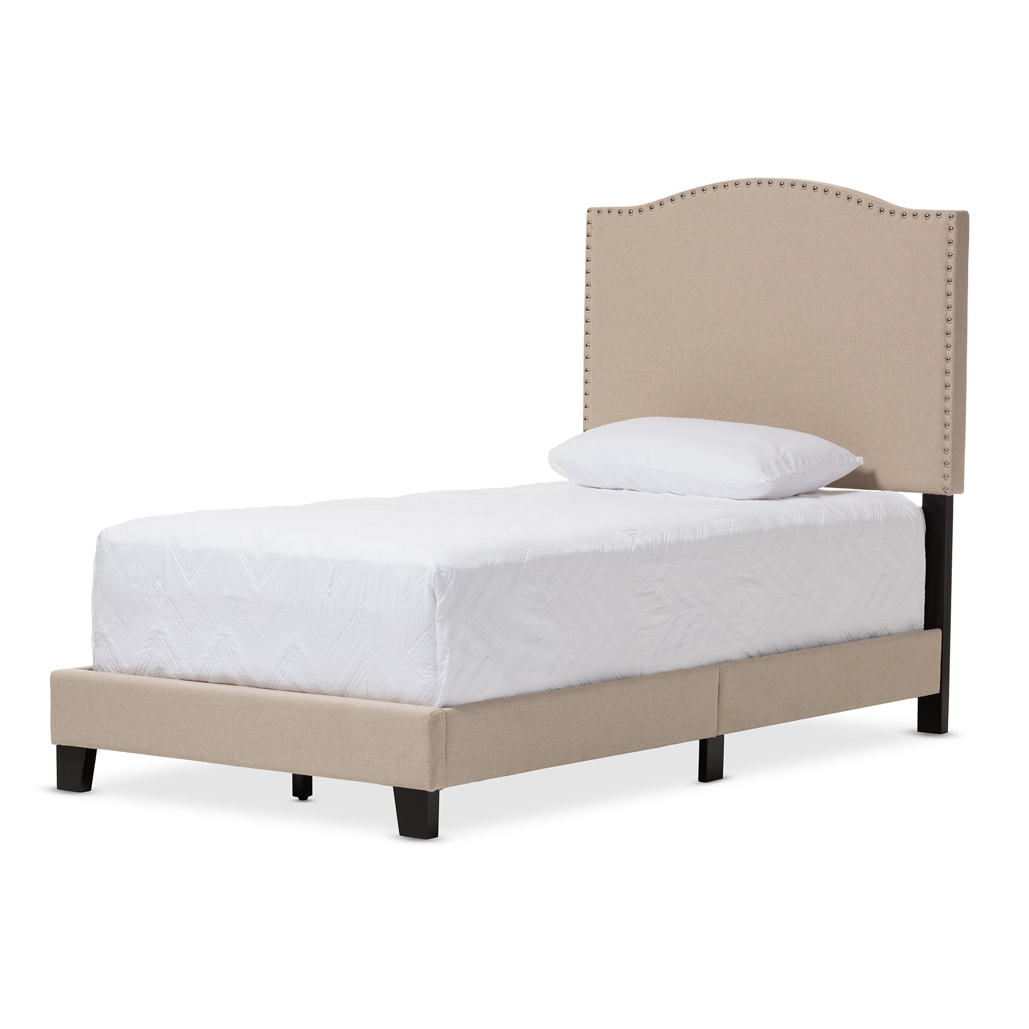 Benjamin Contemporary Bed with Nail Heads-Bed-Baxton Studio - WI-Wall2Wall Furnishings