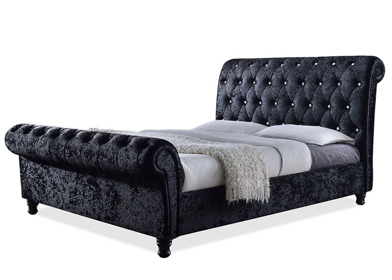 Castello Contemporary Bed Crystal-Buttoned-Bed-Baxton Studio - WI-Wall2Wall Furnishings