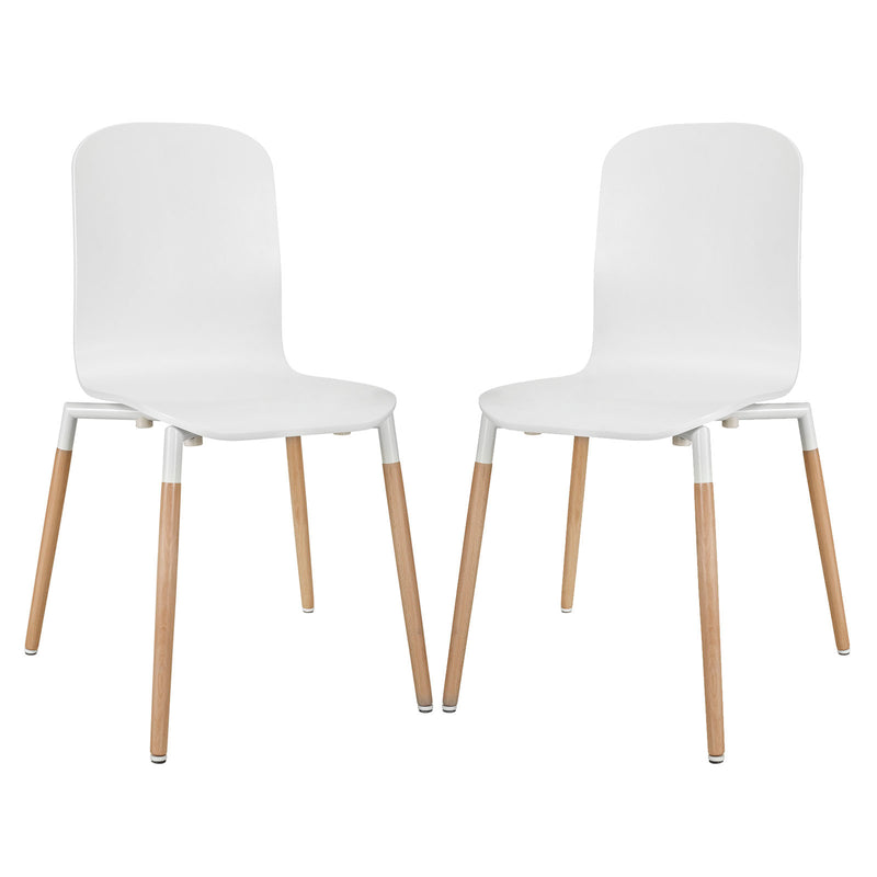 Stack Dining Chairs Wood Set of 2-Dining Chair-Modway-Wall2Wall Furnishings