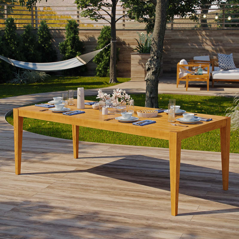 Northlake 85" Outdoor Patio Premium Grade A Teak Wood Dining Table-Outdoor Dining Table-Modway-Wall2Wall Furnishings