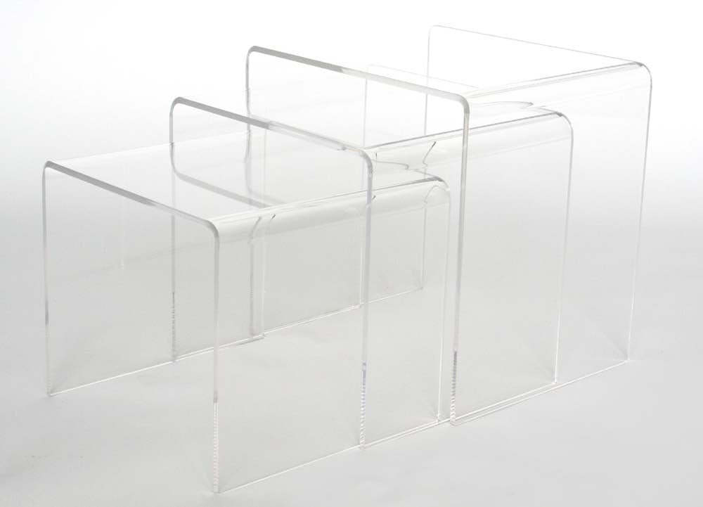 Acrylic Mid-Century Accent Tables 3-Pc-Accent Tables-Baxton Studio - WI-Wall2Wall Furnishings