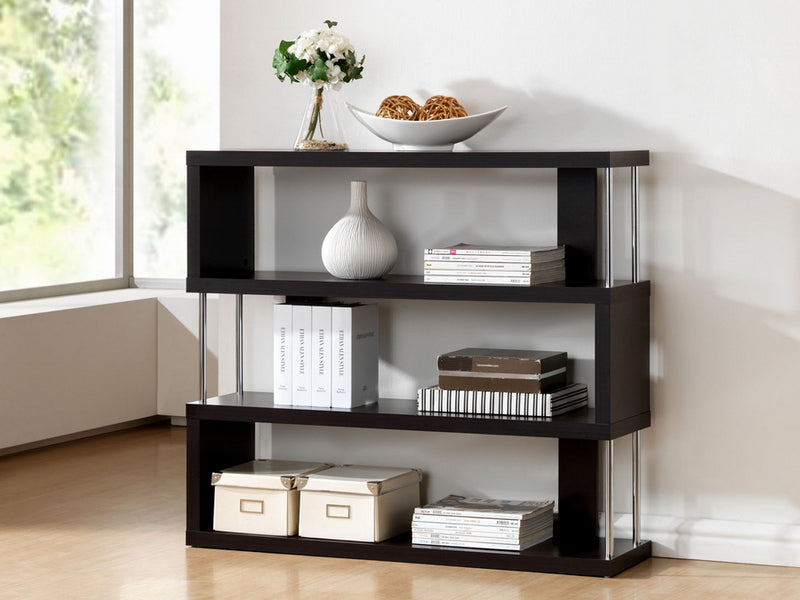 Barnes Transitional Bookshelf Three-Shelf-Bookshelf-Baxton Studio - WI-Wall2Wall Furnishings