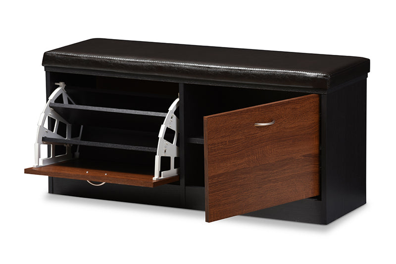 Foley Contemporary Shoe Cabinet 2-tone-Shoe Cabinet-Baxton Studio - WI-Wall2Wall Furnishings
