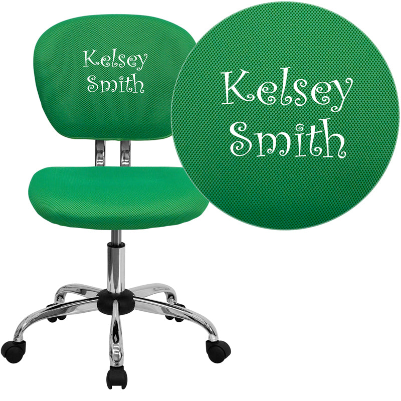 Personalized Mid-Back Mesh Swivel Task Office Chair with Chrome Base-Mesh Task Office Chair-Flash Furniture-Wall2Wall Furnishings