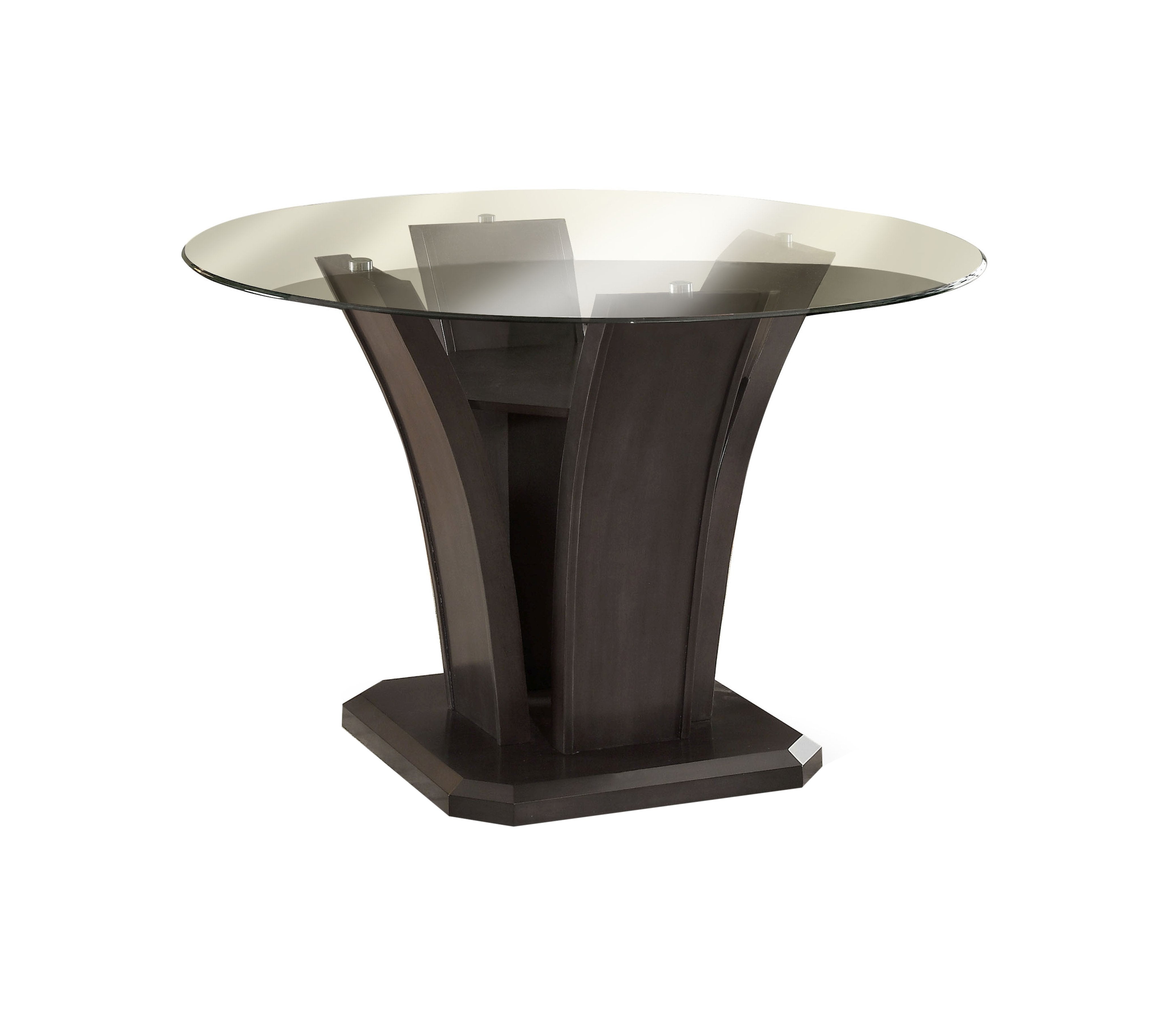 Sorell Contemporary Round Glass Top Dining Table-dining table-Furniture of America-Wall2Wall Furnishings