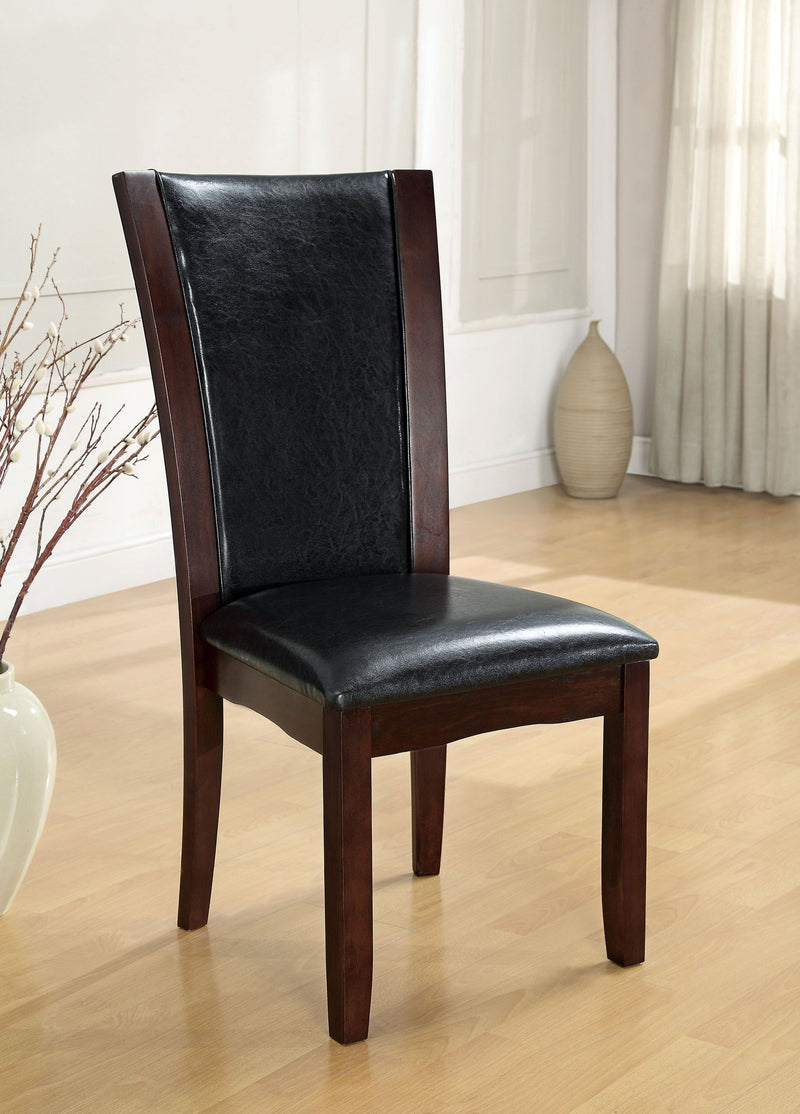 Sorell Contemporary 2PC Padded Leatherette Dining Chairs-dining chair-Furniture of America-Wall2Wall Furnishings