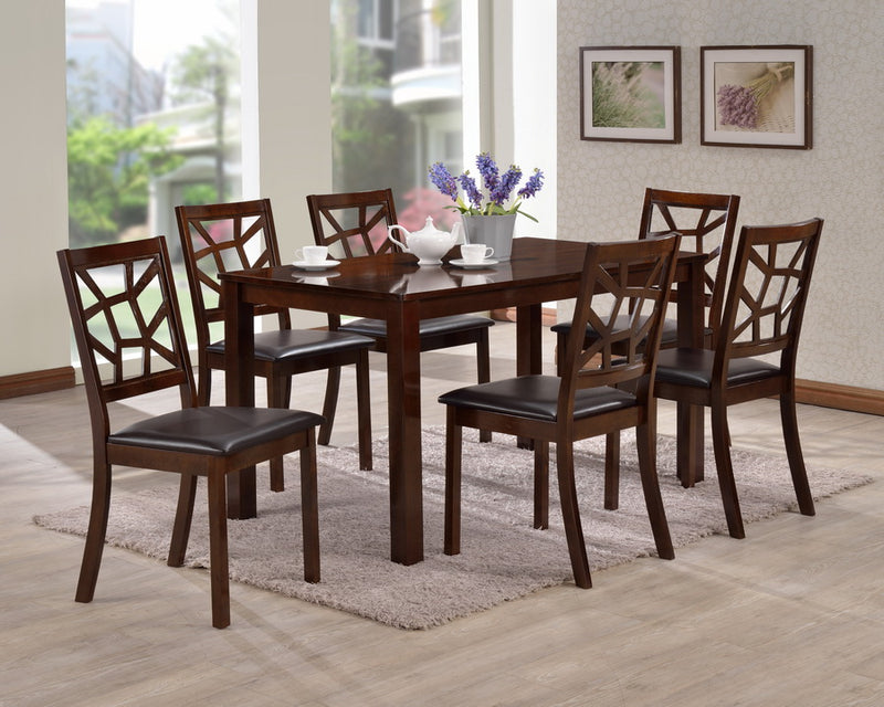 Mozaika Contemporary Dining Table & Six (6) Chairs 7-Piece-Dining Set-Baxton Studio - WI-Wall2Wall Furnishings