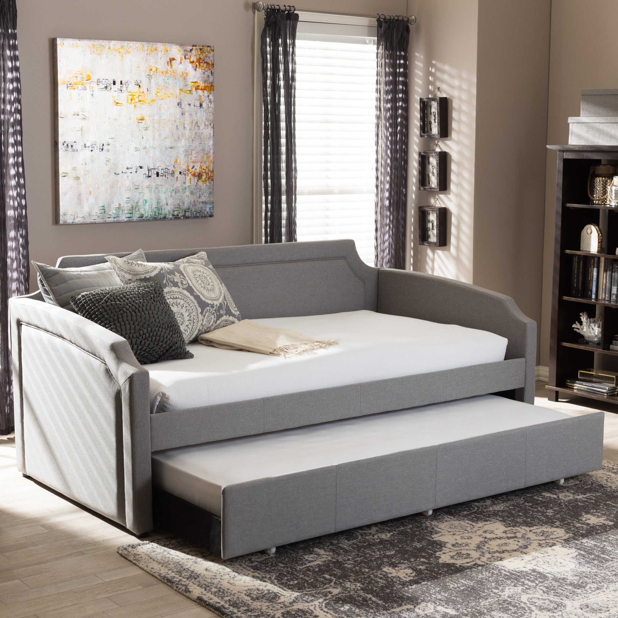 Parkson Contemporary Daybed Roll-Out with Roll-Out Trundle Guest Bed-Daybed-Baxton Studio - WI-Wall2Wall Furnishings