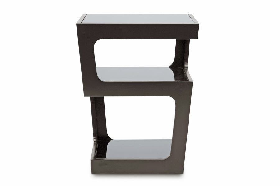 Clara Transitional End Table 3-Tiered with 3-Tiered Glass Shelves-End Table-Baxton Studio - WI-Wall2Wall Furnishings