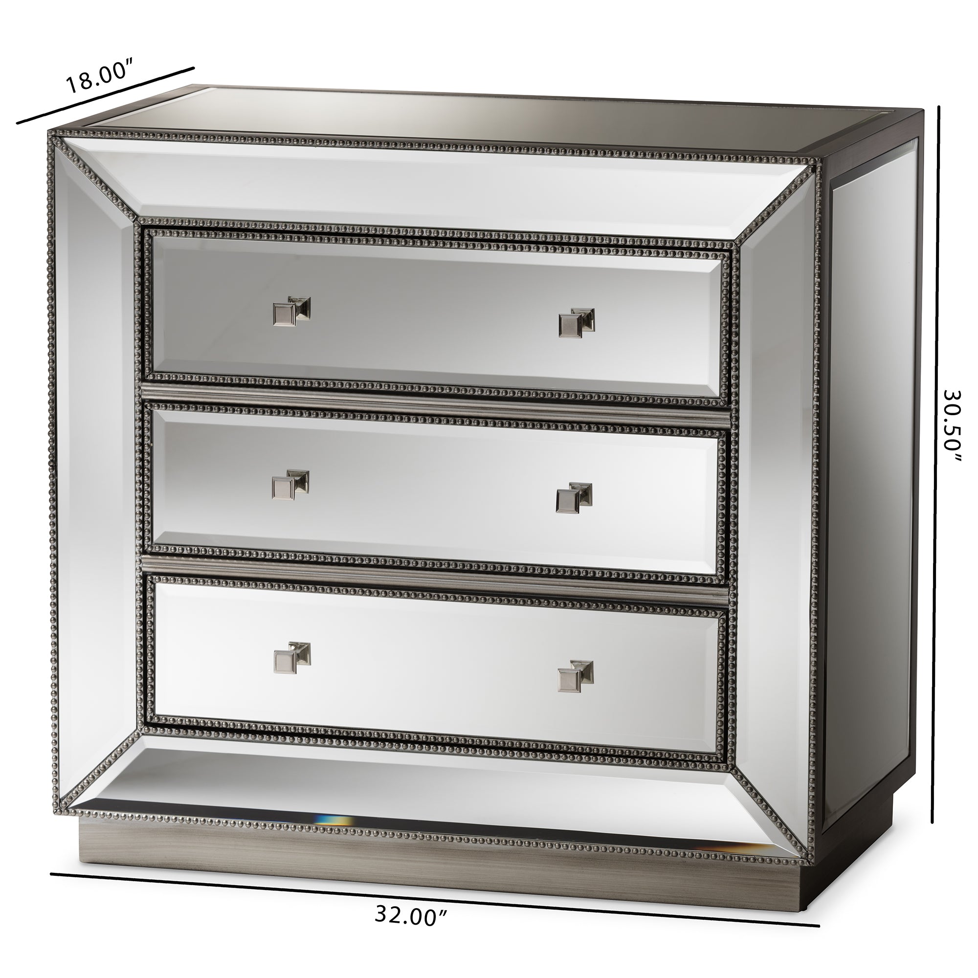 Edeline Glam Dresser 3-Drawer-Dresser-Baxton Studio - WI-Wall2Wall Furnishings