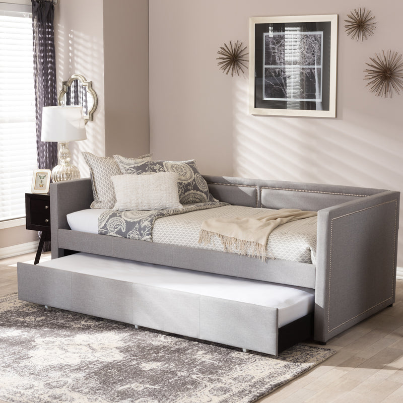 Raymond Contemporary Daybed Roll-Out with Roll-Out Trundle Guest Bed-Daybed-Baxton Studio - WI-Wall2Wall Furnishings