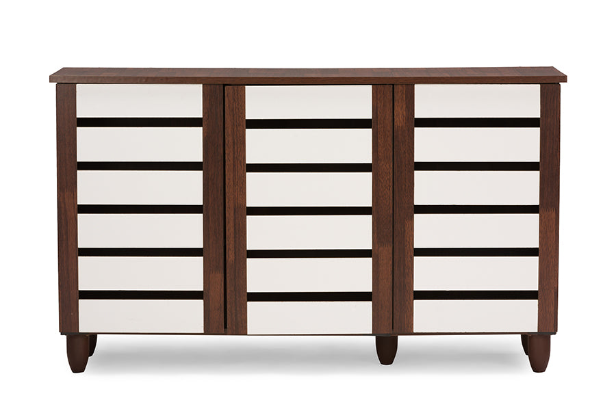 Gisela Contemporary Shoe Cabinet 2-tone With 3 Doors-Shoe Cabinet-Baxton Studio - WI-Wall2Wall Furnishings