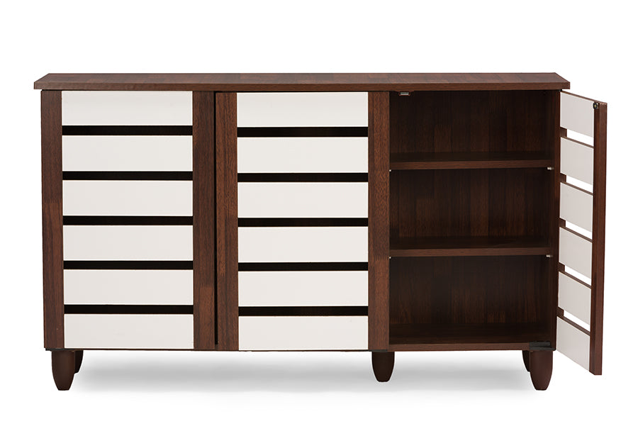 Gisela Contemporary Shoe Cabinet 2-tone With 3 Doors-Shoe Cabinet-Baxton Studio - WI-Wall2Wall Furnishings