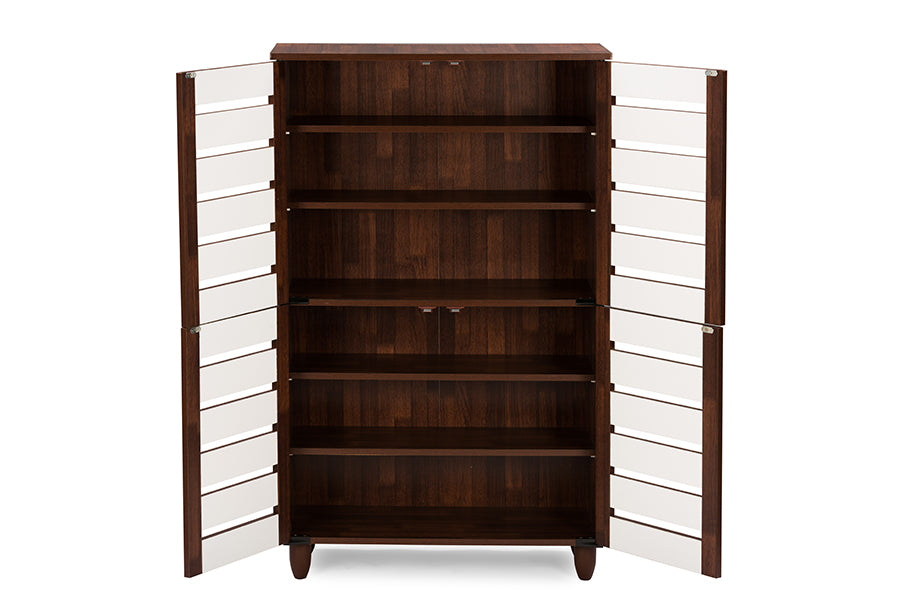 Gisela Contemporary Shoe Cabinet 2-tone With 4 Door-Shoe Cabinet-Baxton Studio - WI-Wall2Wall Furnishings