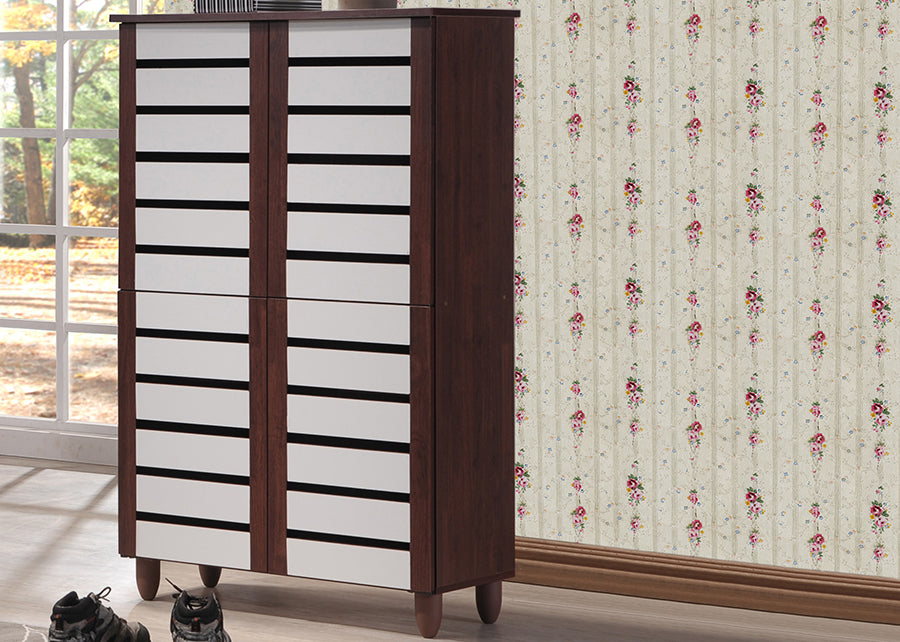 Gisela Contemporary Shoe Cabinet 2-tone With 4 Door-Shoe Cabinet-Baxton Studio - WI-Wall2Wall Furnishings