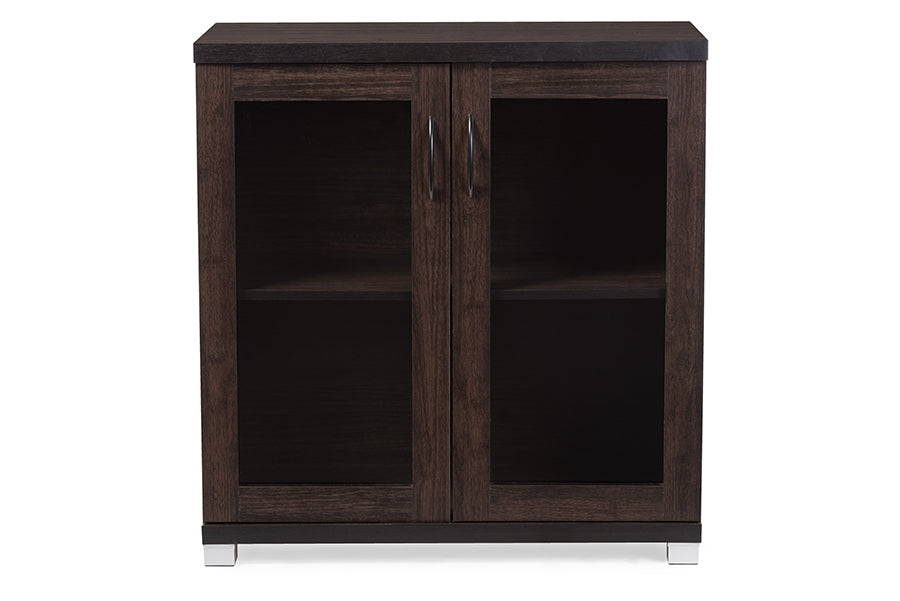 Zentra Contemporary Storage Cabinet with Glass Doors-Storage Cabinet-Baxton Studio - WI-Wall2Wall Furnishings