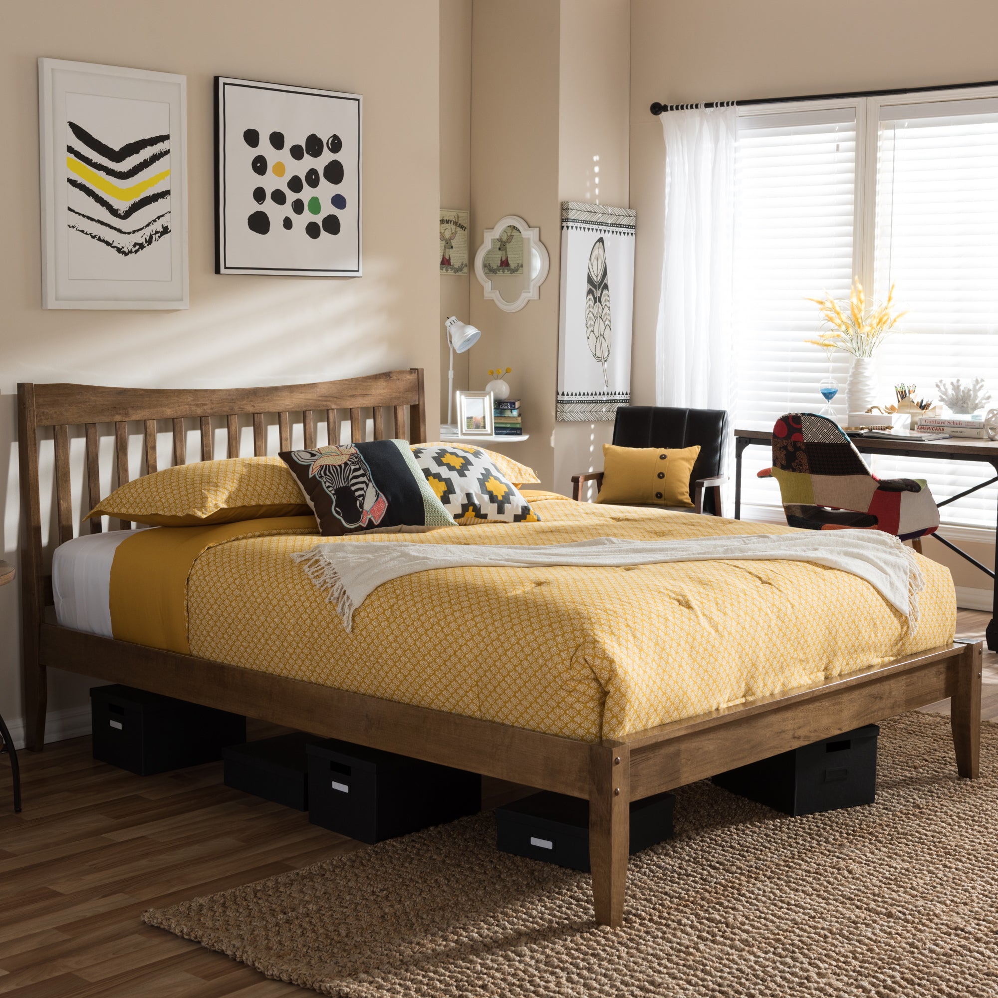Edeline Contemporary Bed-Bed-Baxton Studio - WI-Wall2Wall Furnishings