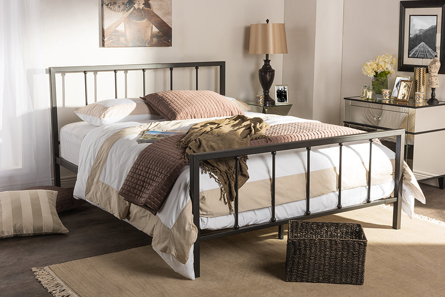 Amy Vintage Industrial Bed-Bed-Baxton Studio - WI-Wall2Wall Furnishings