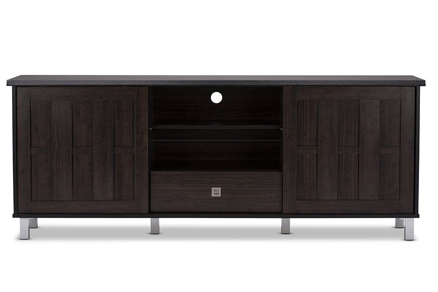 Unna Contemporary TV Stand 70-Inch with 2 Sliding Doors and Drawer-TV Stand-Baxton Studio - WI-Wall2Wall Furnishings