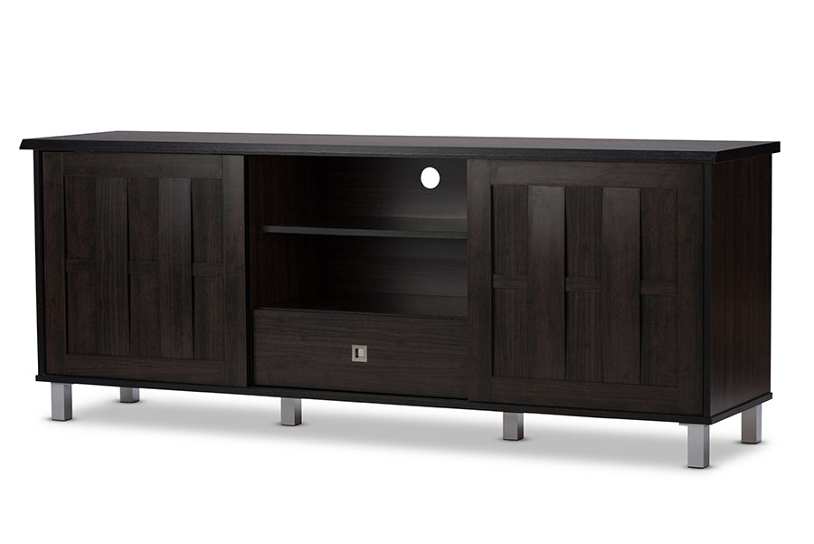 Unna Contemporary TV Stand 70-Inch with 2 Sliding Doors and Drawer-TV Stand-Baxton Studio - WI-Wall2Wall Furnishings