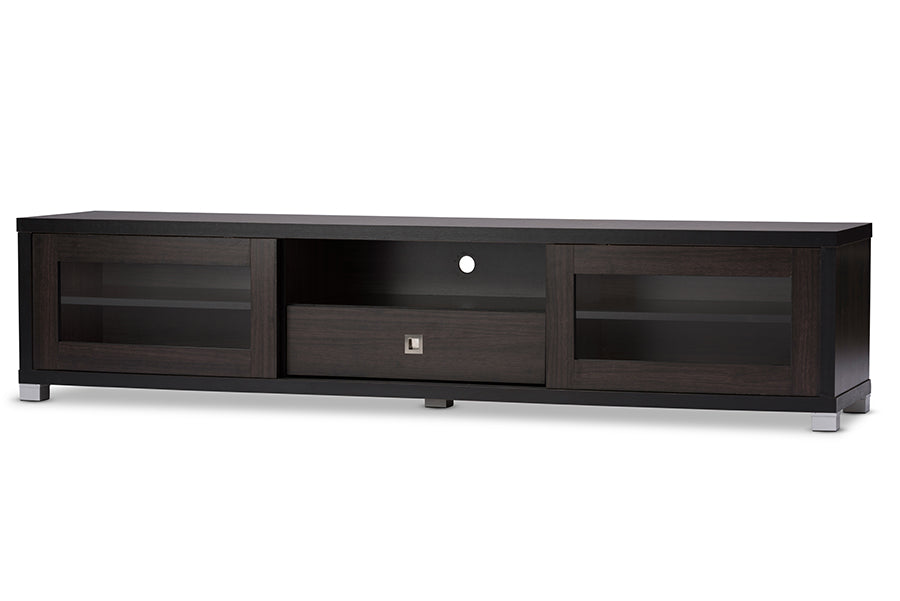 Beasley Contemporary TV Stand 70-Inch with 2 Sliding Doors and Drawer-TV Stand-Baxton Studio - WI-Wall2Wall Furnishings