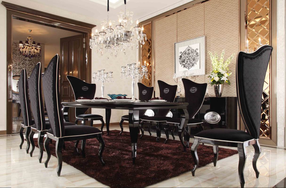 A&X Sovereign - Transitional Black Fabric Chair (Set of 2)-Dining Chair-VIG-Wall2Wall Furnishings