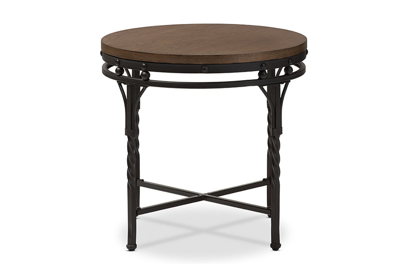 Austin Industrial End Table-End Table-Baxton Studio - WI-Wall2Wall Furnishings