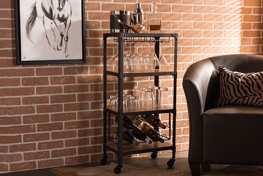 Swanson Rustic Industrial Wine Cabinet-Wine Cabinet-Baxton Studio - WI-Wall2Wall Furnishings