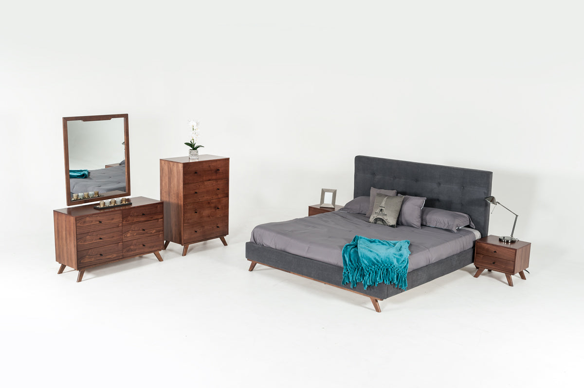 Modrest Addison Mid-Century Modern Walnut Dresser-Dresser-VIG-Wall2Wall Furnishings