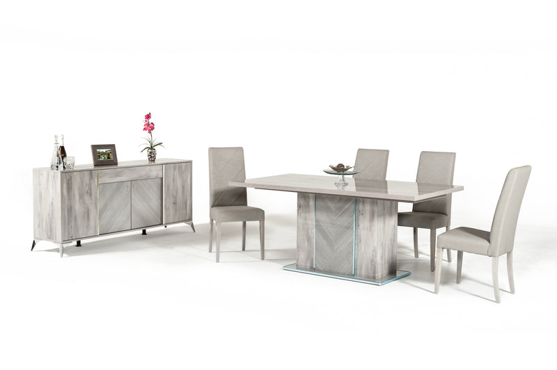 Nova Domus Alexa Italian Modern Grey Dining Table Set-Dining Set-VIG-Wall2Wall Furnishings
