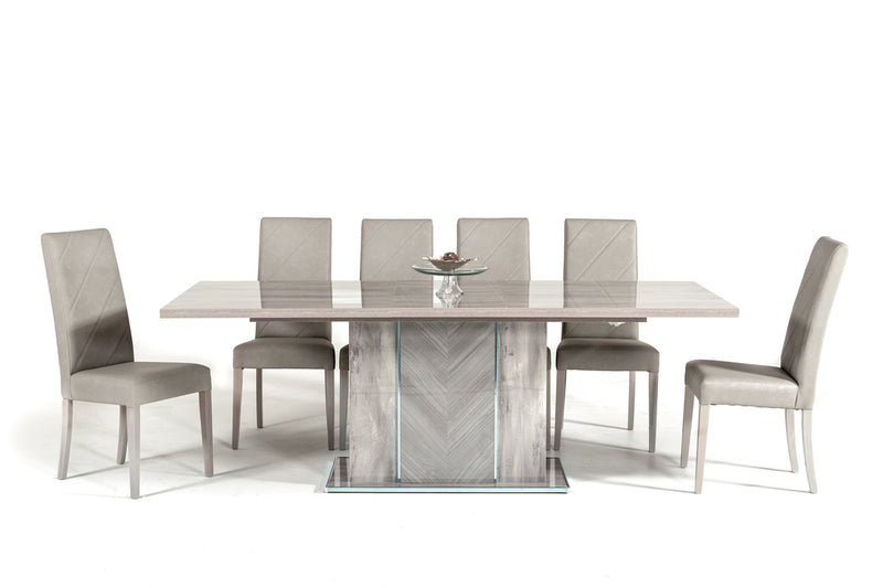 Nova Domus Alexa Italian Modern Grey Dining Table Set-Dining Set-VIG-Wall2Wall Furnishings