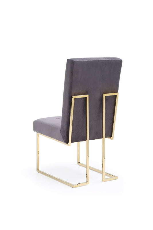 Modrest Legend Modern Grey Fabric & Gold Dining Chair (Set of 2)-Dining Chair-VIG-Wall2Wall Furnishings