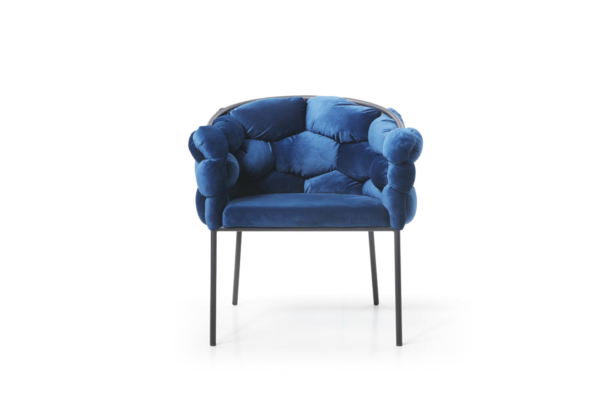 Modrest Debra Modern Blue Fabric Dining Chair-Dining Chair-VIG-Wall2Wall Furnishings