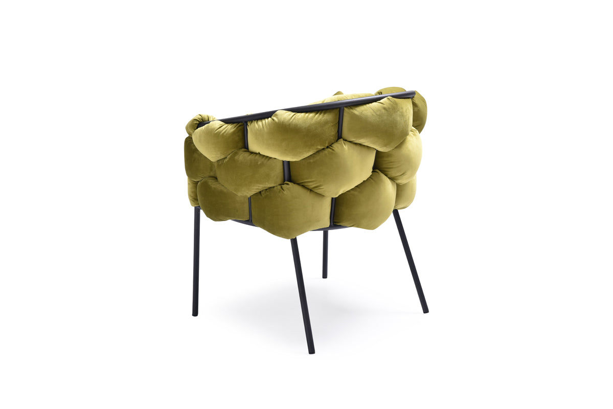 Modrest Debra Modern Green Fabric Dining Chair-Dining Chair-VIG-Wall2Wall Furnishings