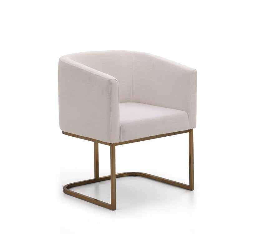 Modrest Yukon Modern Fabric Antique Brass Dining Chair-Dining Chair-VIG-Wall2Wall Furnishings