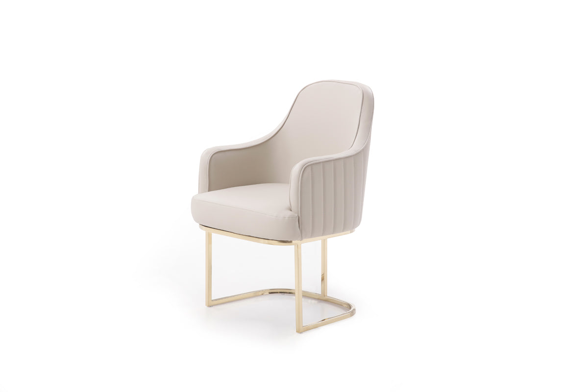 Modrest Tyler Modern Grey & Gold Dining Chair-Dining Chair-VIG-Wall2Wall Furnishings