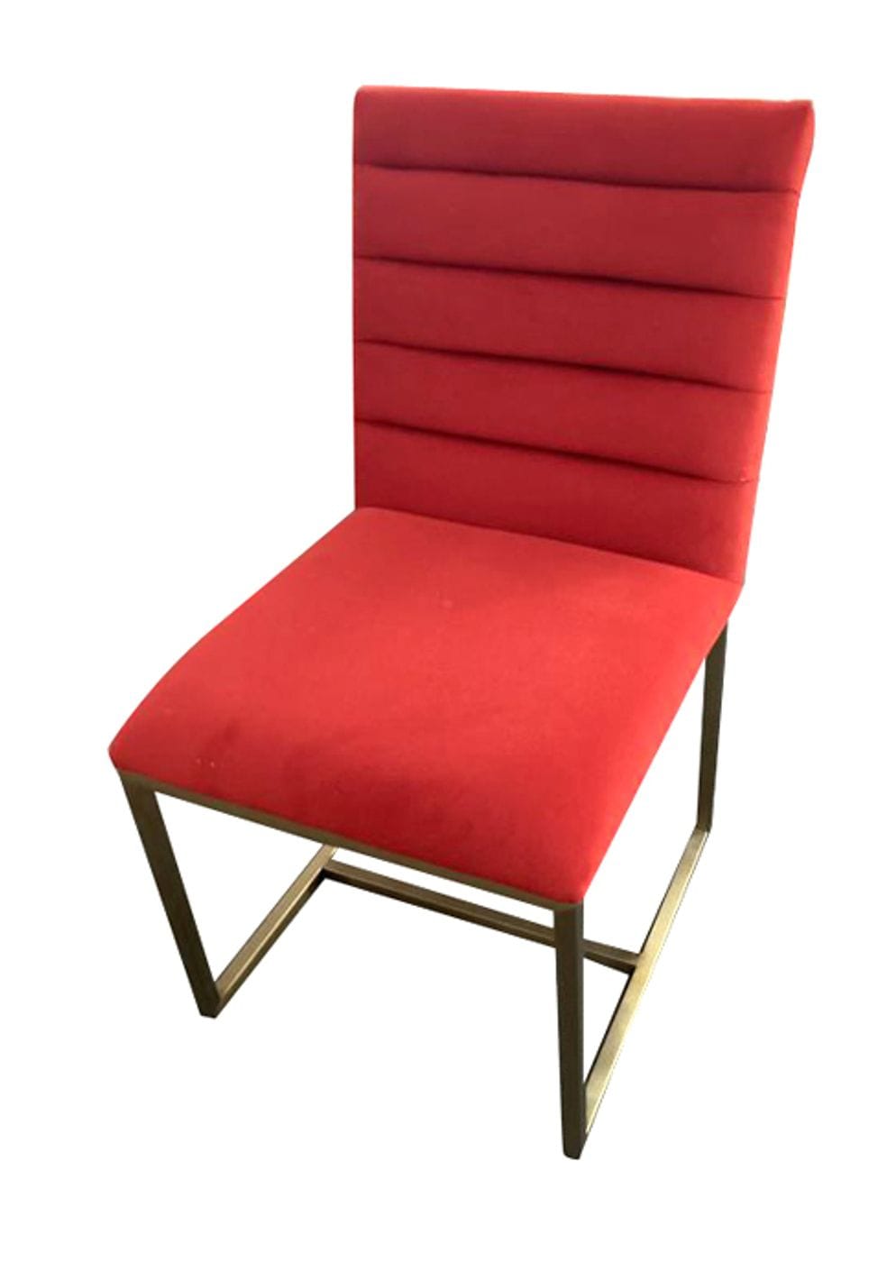 Modrest Barker - Modern Burnt Orange & Brush Gold Dining Chair (Set of 2)-Dining Chair-VIG-Wall2Wall Furnishings