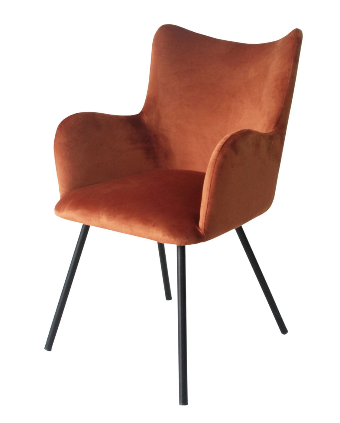 Modrest Barrett - Modern Orange & Black Dining Chair-Dining Chair-VIG-Wall2Wall Furnishings