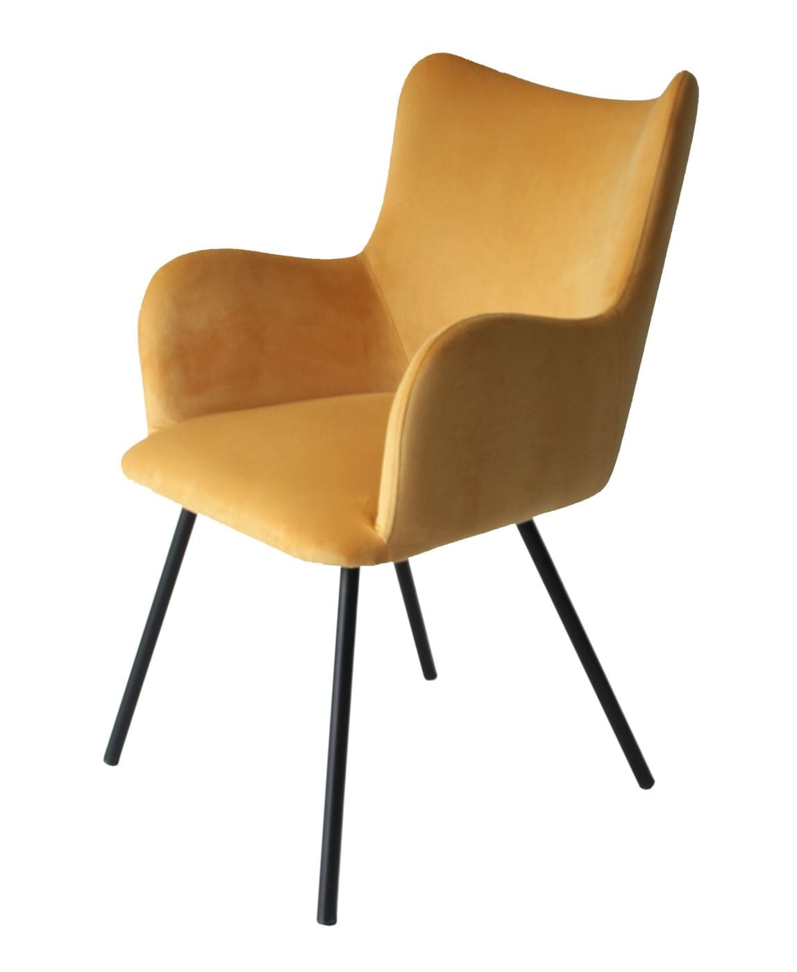 Modrest Barrett - Modern Yellow Velvet Dining Chair-Dining Chair-VIG-Wall2Wall Furnishings
