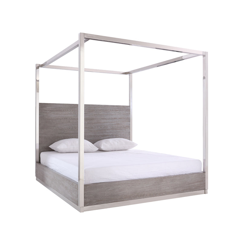 Modrest Arlene Modern Grey Elm & Stainless Steel Bedroom Set-Bedroom Set-VIG-Wall2Wall Furnishings