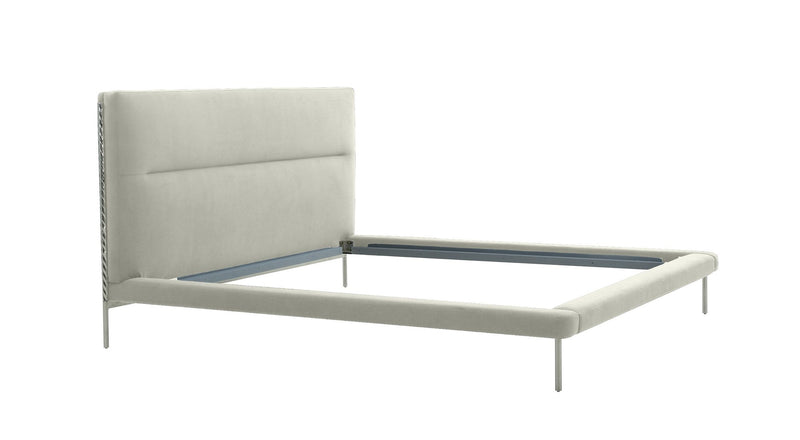 Modrest Bergeron - Contemporary Cream Woven Fabric Bed-Bed-VIG-Wall2Wall Furnishings