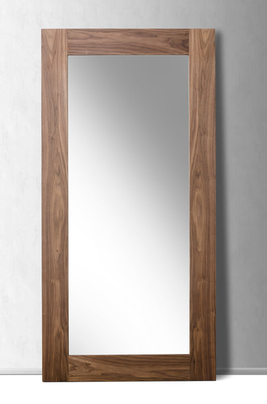 Modrest Beth Modern Walnut Floor Mirror-Mirror-VIG-Wall2Wall Furnishings