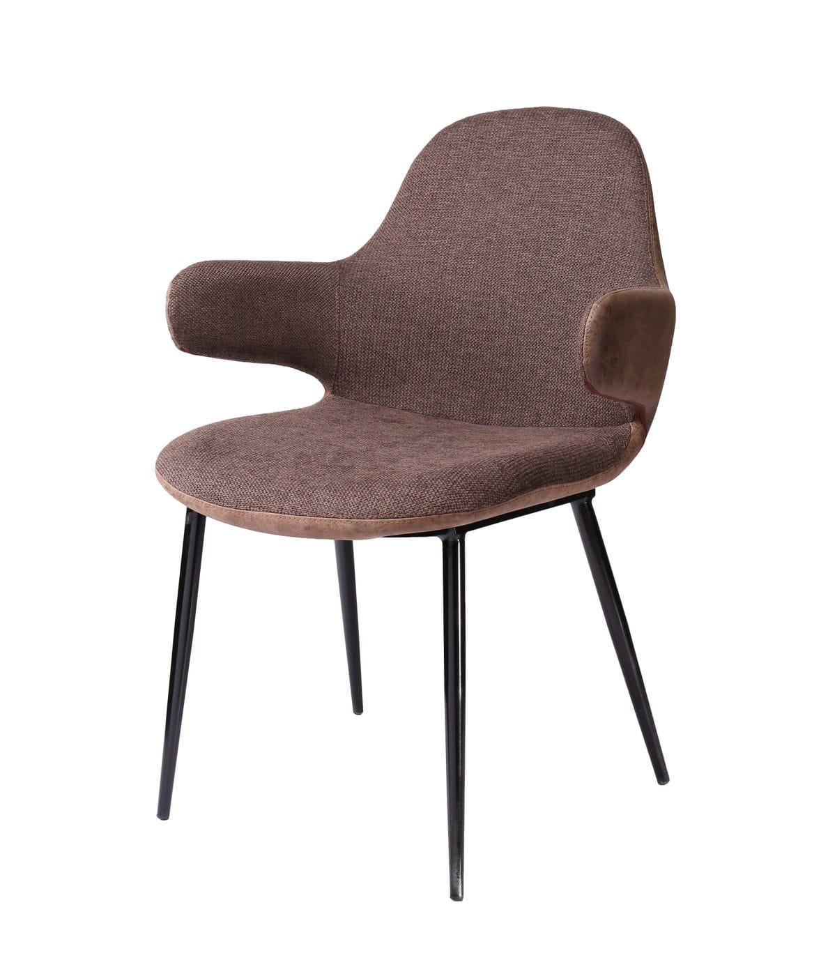 Modrest Bontura - Modern Brown Fabric & Leatherette Accent Chair-Lounge Chair-VIG-Wall2Wall Furnishings