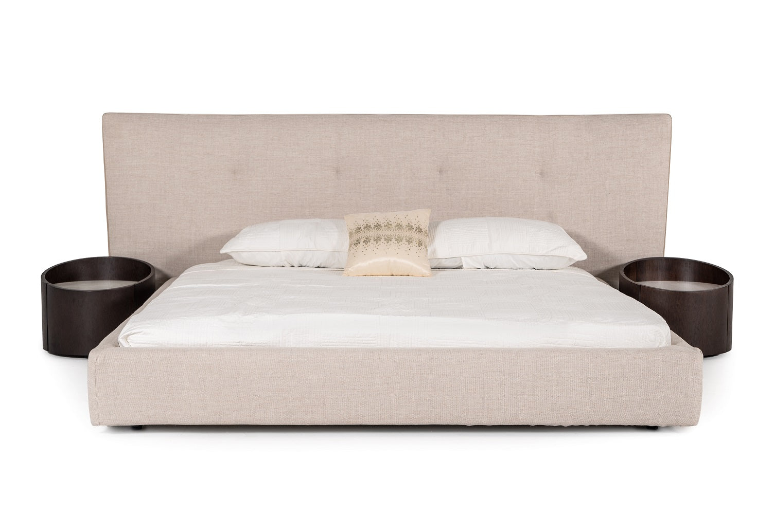 Modrest Brittany Beige Fabric Bed-Bed-VIG-Wall2Wall Furnishings
