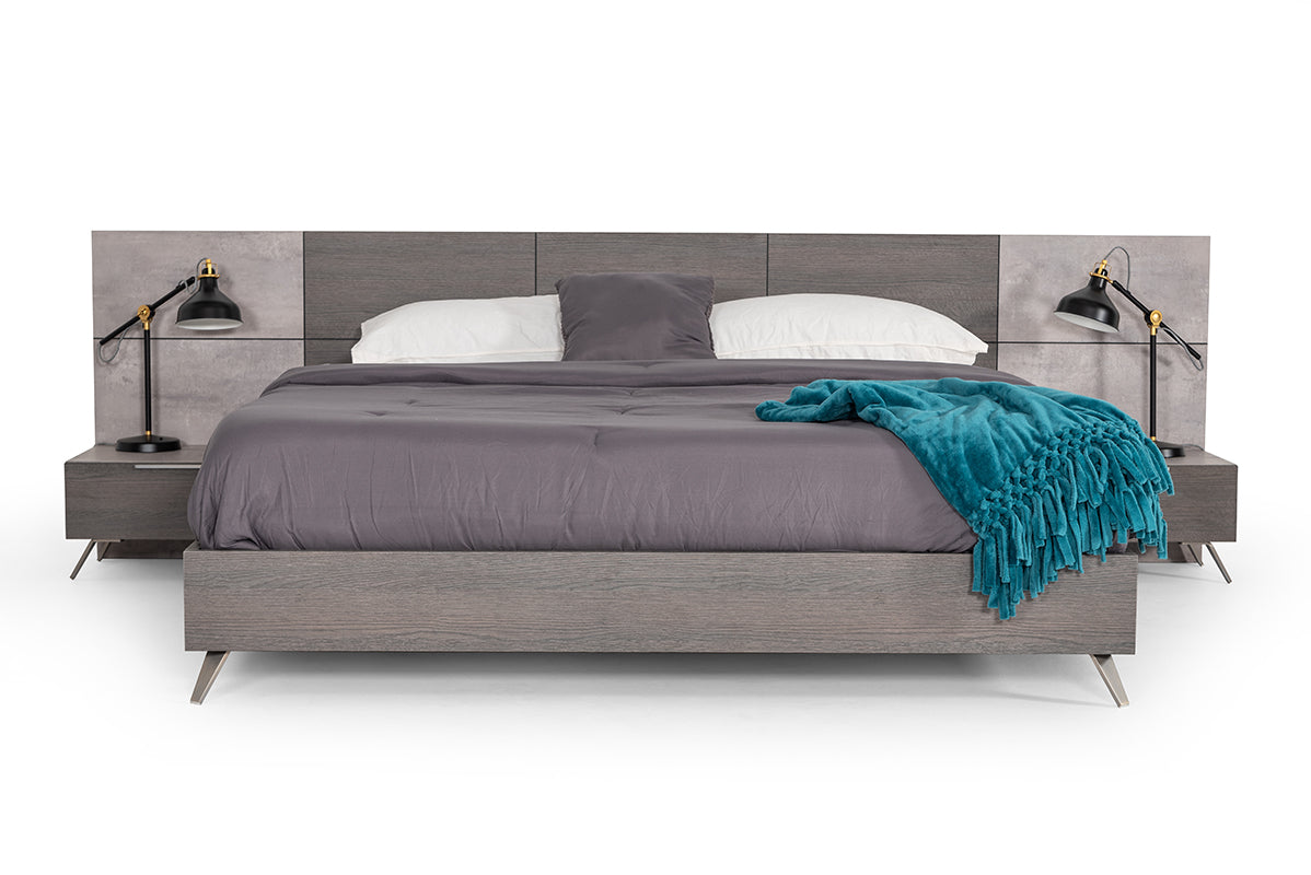 Nova Domus Bronx Italian Modern Faux Concrete & Grey Bed-Bed-VIG-Wall2Wall Furnishings