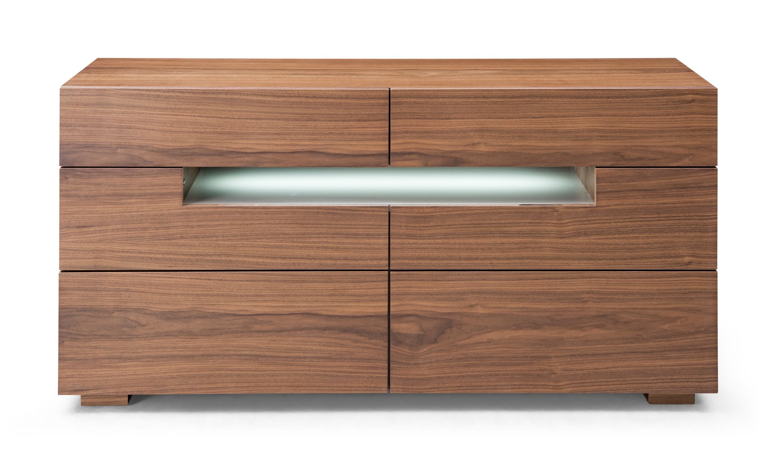 Modrest Ceres - Contemporary LED Walnut Dresser-Dresser-VIG-Wall2Wall Furnishings