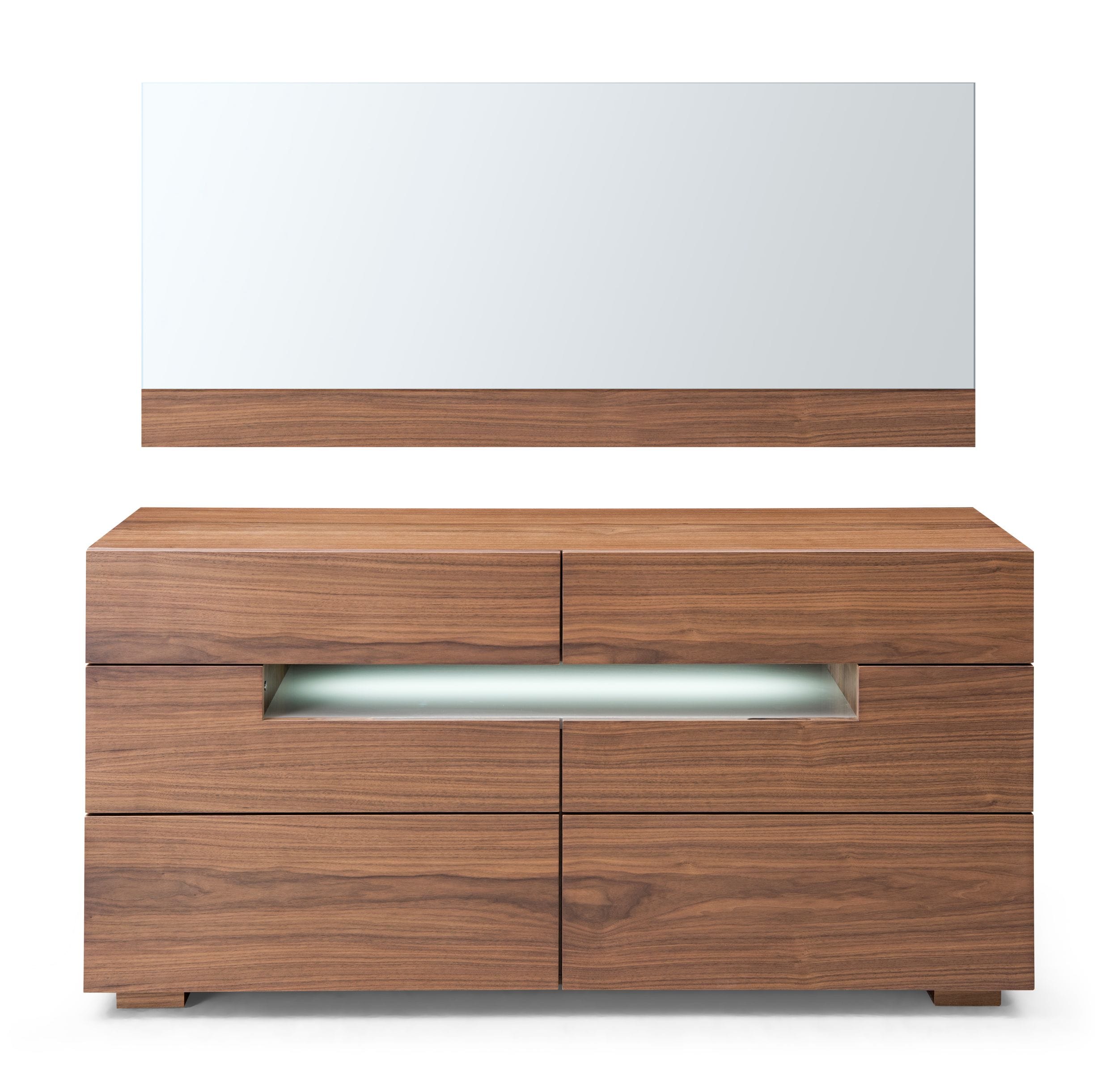 Modrest Ceres - Contemporary LED Walnut Dresser-Dresser-VIG-Wall2Wall Furnishings
