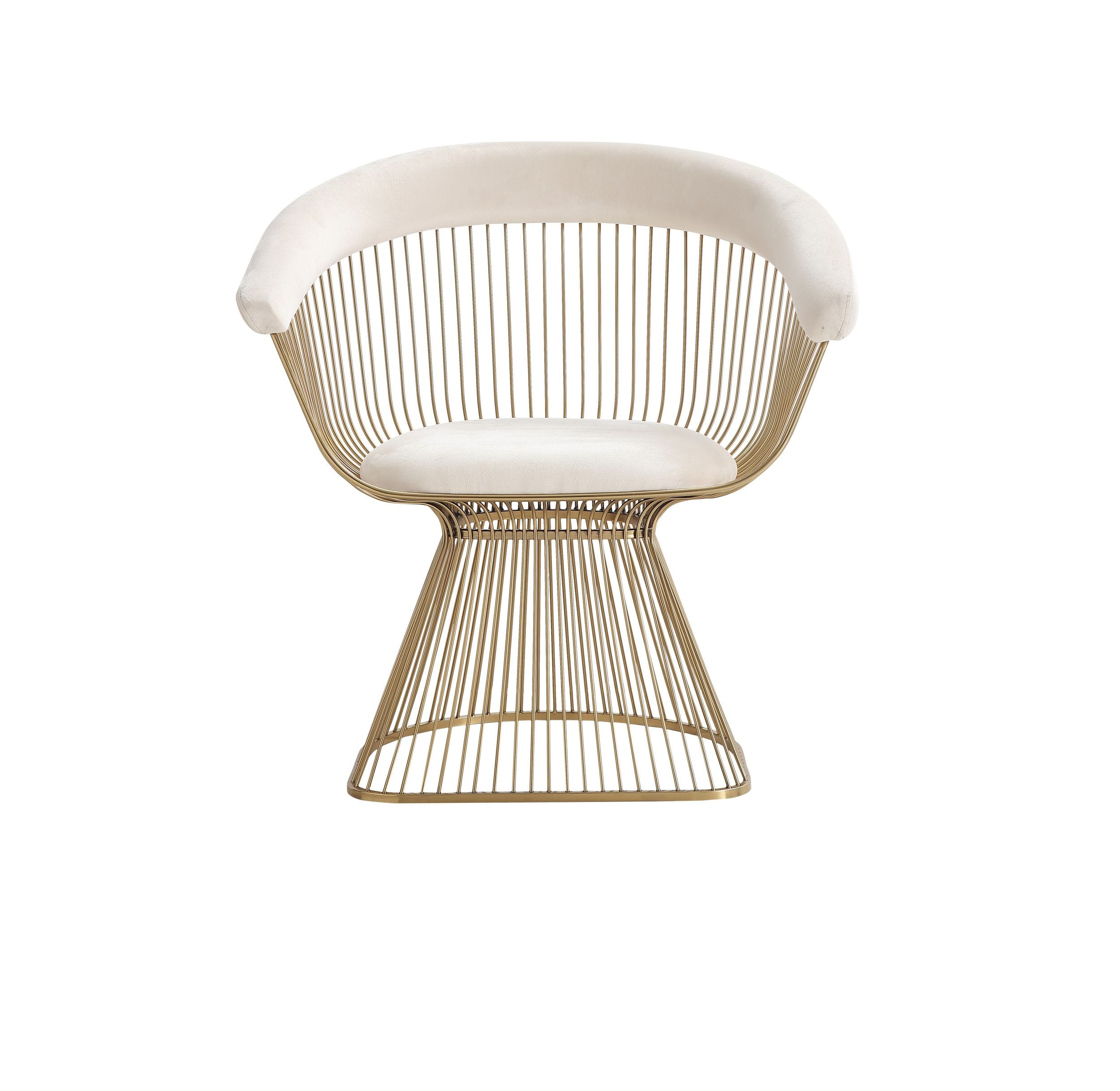 Modrest Chandler - Modern Beige Velvet & Gold Dining Chair-Dining Chair-VIG-Wall2Wall Furnishings