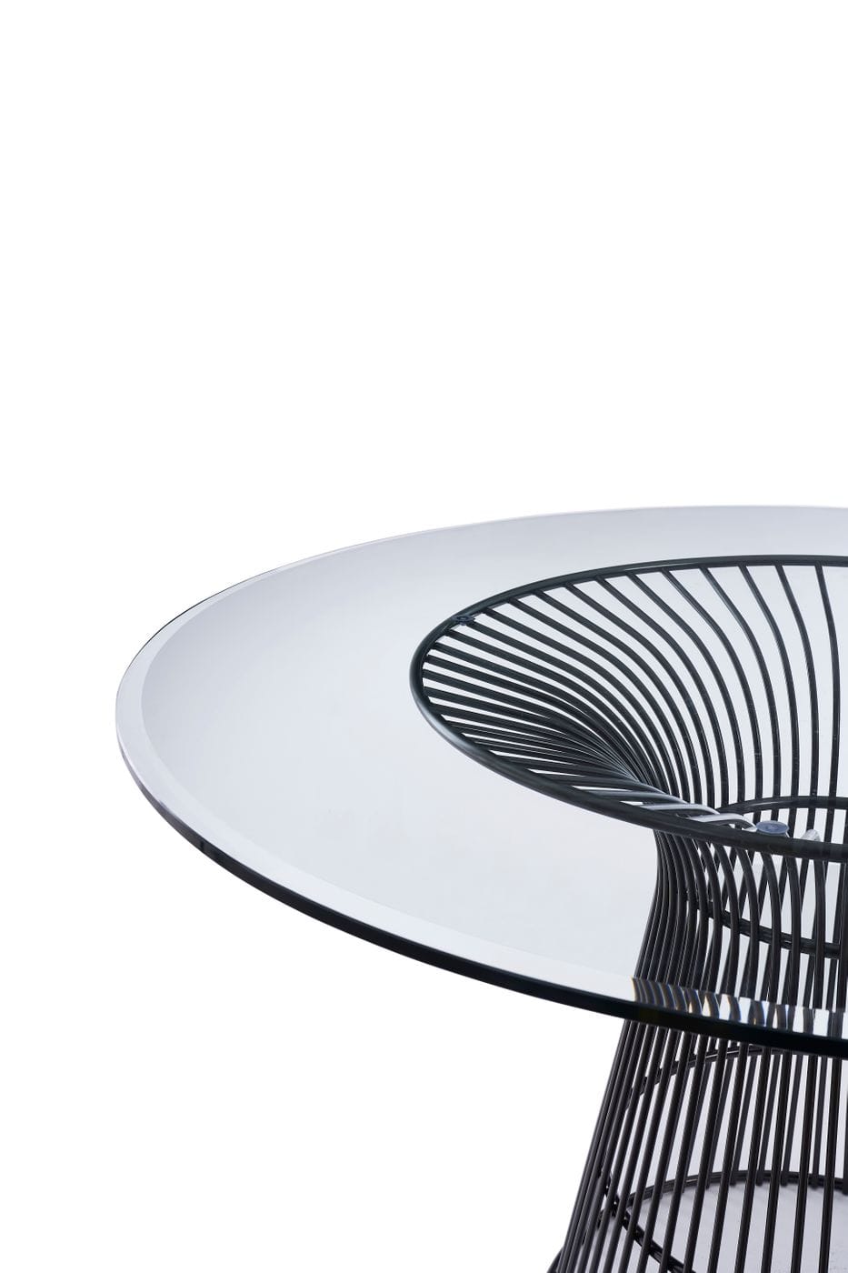 Modrest Chandler - Modern Round Glass & Black Stainless Steel Dining Table-Dining Table-VIG-Wall2Wall Furnishings
