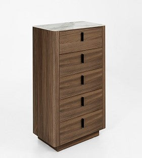 Modrest Chelton- Contemporary Walnut and White Ceramic Chest-Chest-VIG-Wall2Wall Furnishings